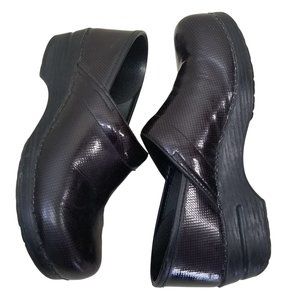 Dansko‎ 40 Black Polka Dot Leather Clogs Slip On Comfort Nurse Shoes 9.5 10